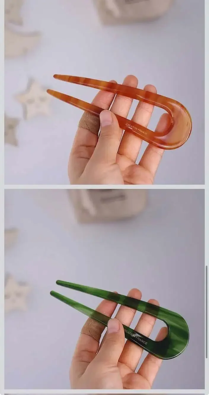 U-Shaped Acetate Hair Fork for Updos and Buns